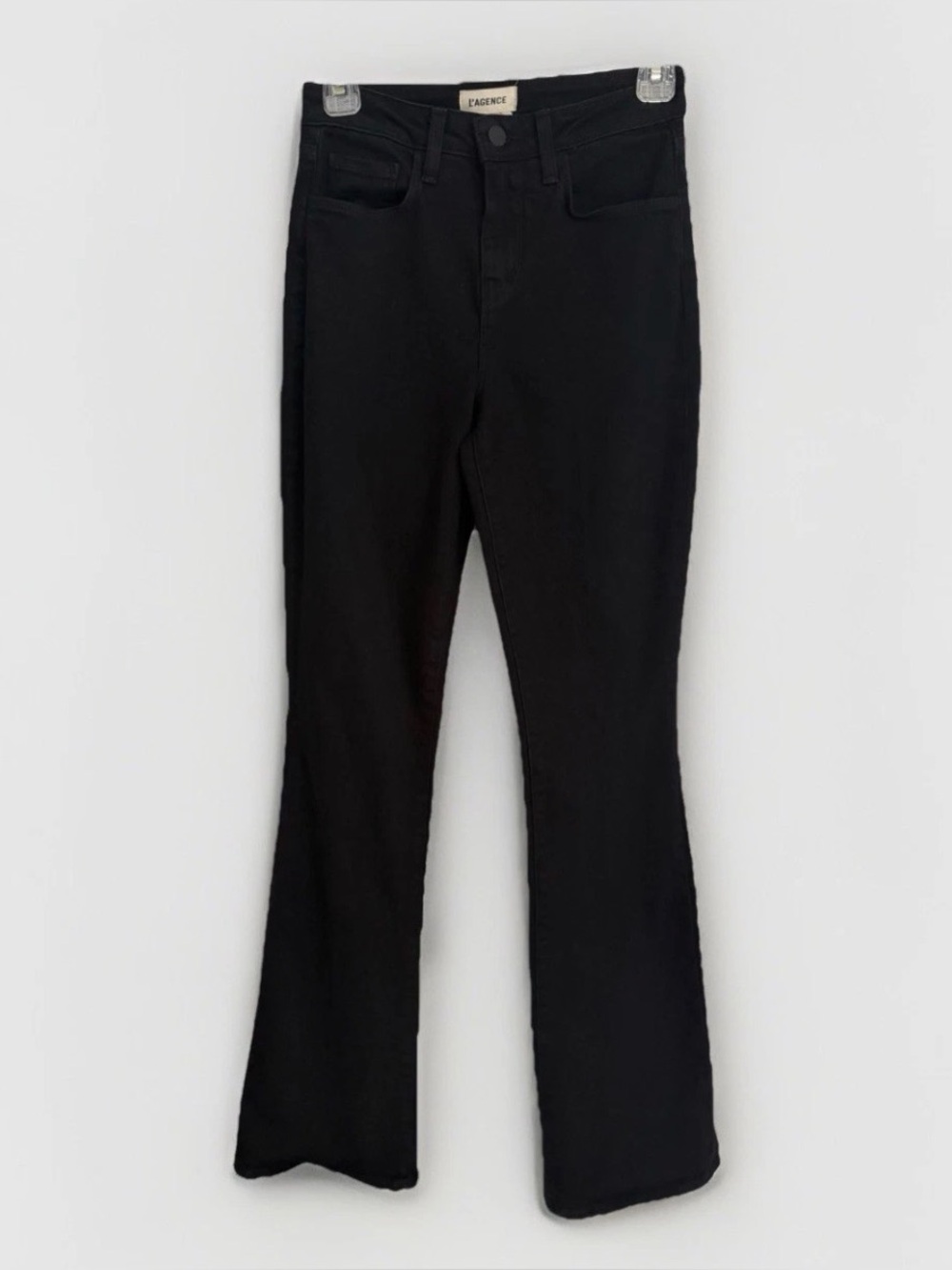 L’Agence Selma Jeans Womens Size 25 Bootcut Black Stretch Denim Made In USA
